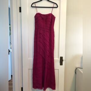 Chetta B Hot Pink Scalloped Gown